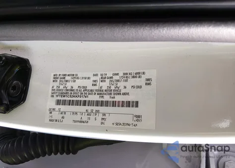 2019 Ford F-150 Xl z USA, uszkodzony, nr VIN 1FTEW1C52KKF01741